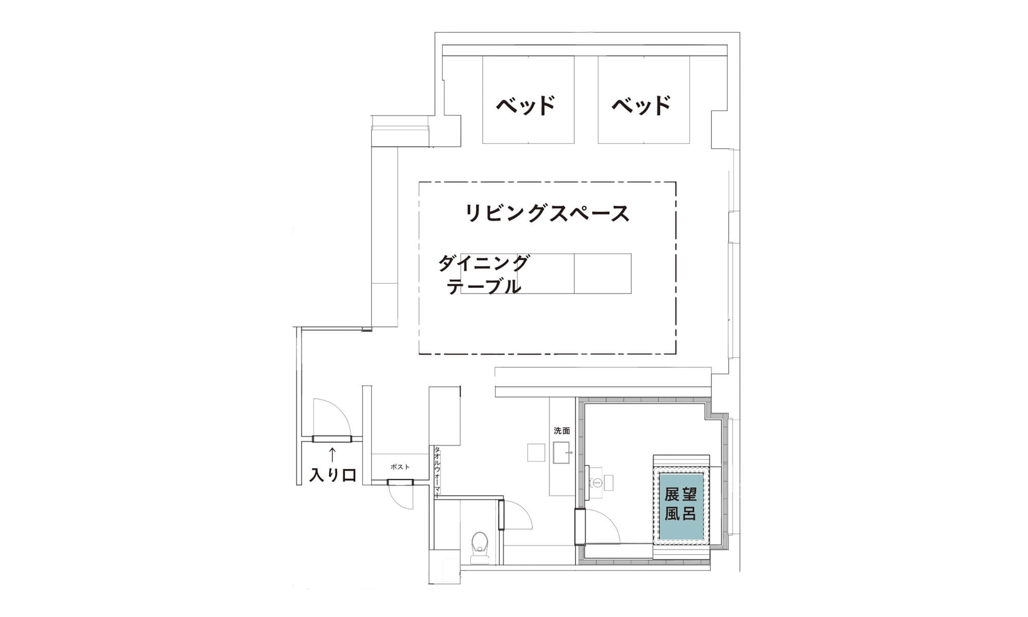 【スイート】展望風呂付客室「紅葉賀」301号室 平面図